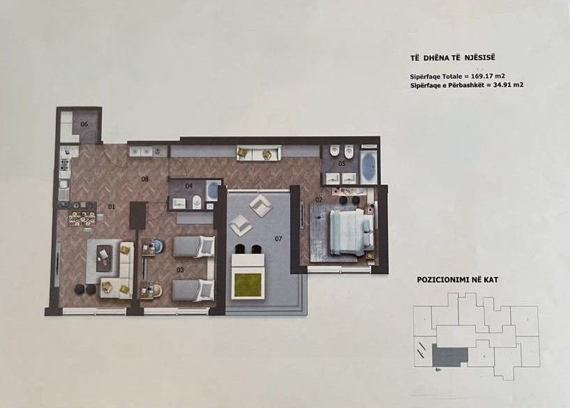 Per shitje 2 apartamente te Downtown One, Tirane