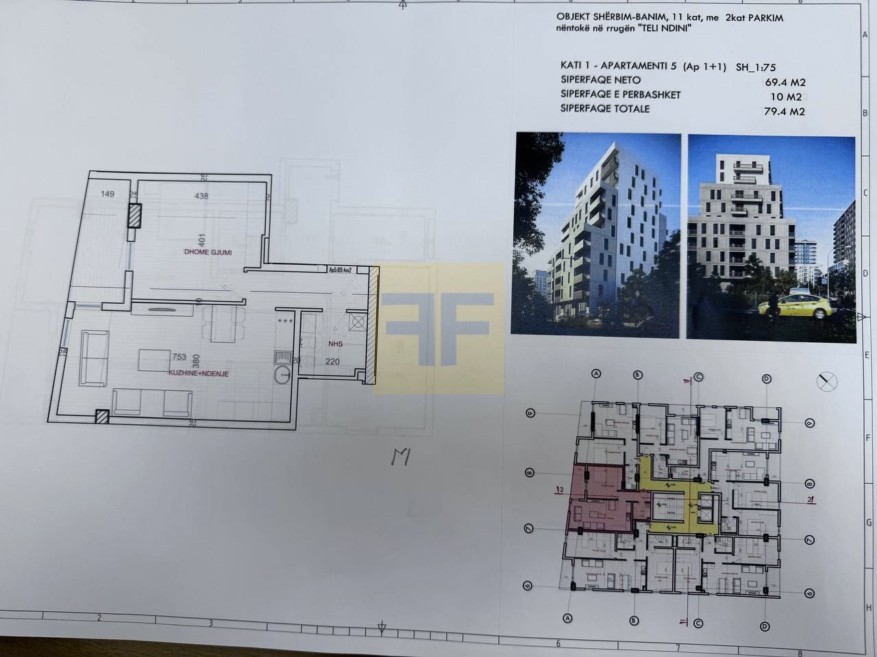 Apartamente per shitje, ne Porcelan, Tirane.