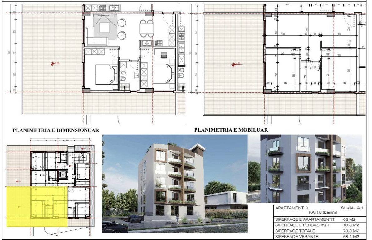 Apartament 2+1 per shitje ne Golem, Durres