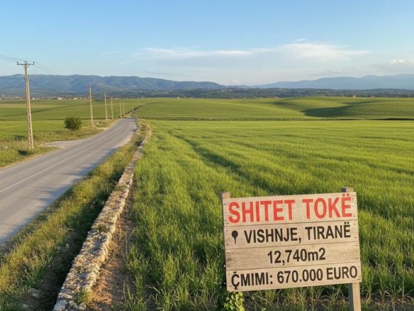 Tokë për shitje, në Vishnje, Tiranë.