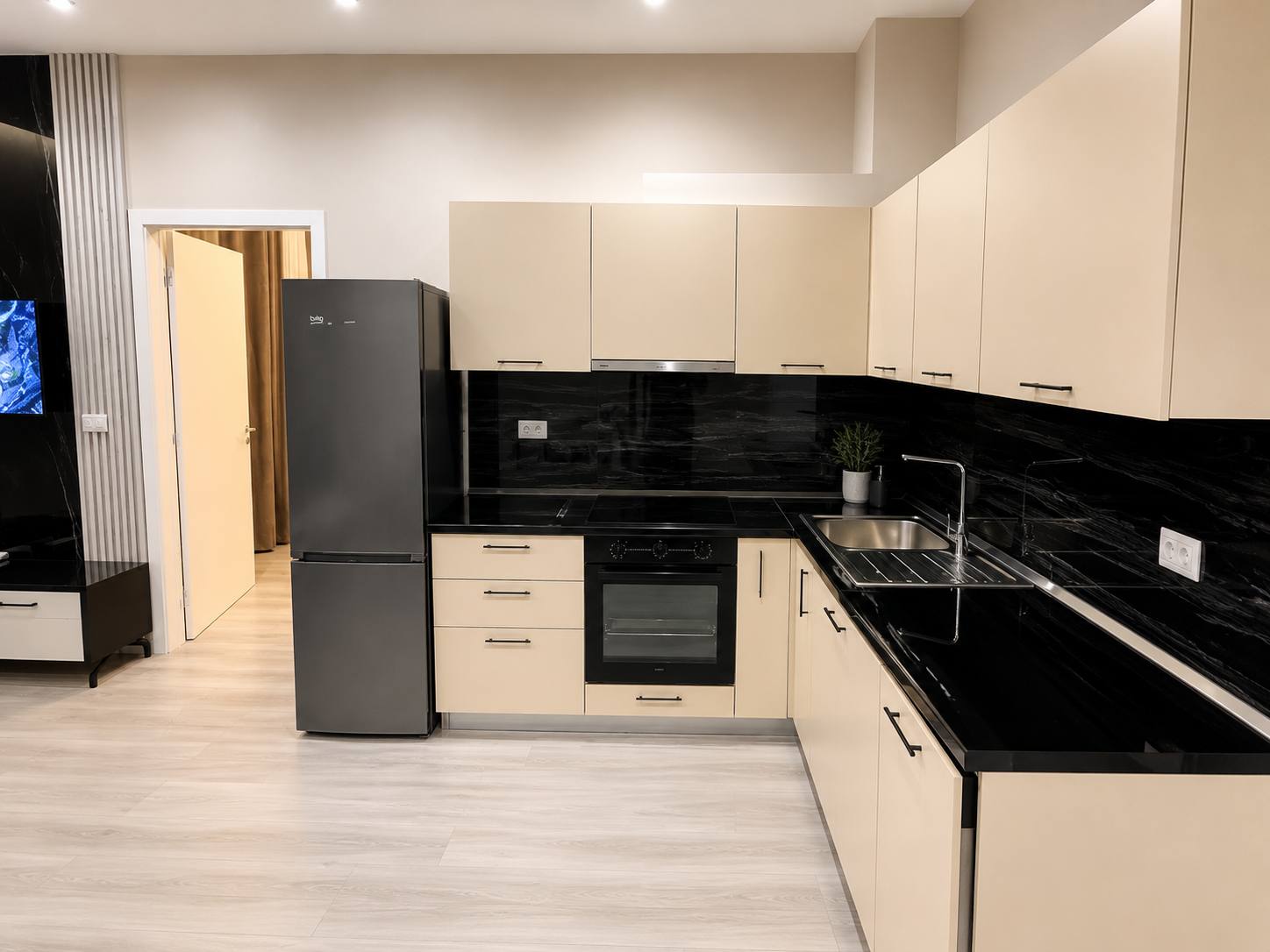 Apartament 1+1 me qera, pranë Kodrës së Diellit 1, Tiranë.